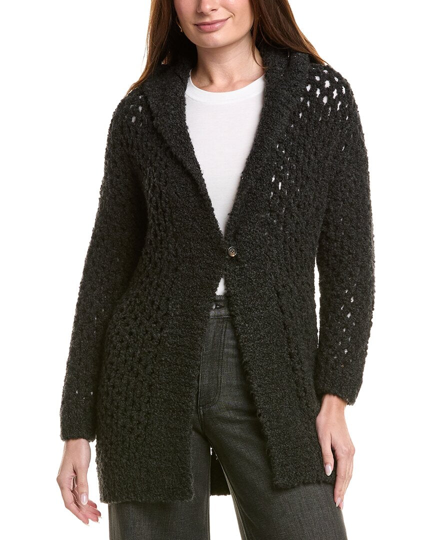 Brunello Cucinelli Open Knit Camel & Silk-Blend Blazer