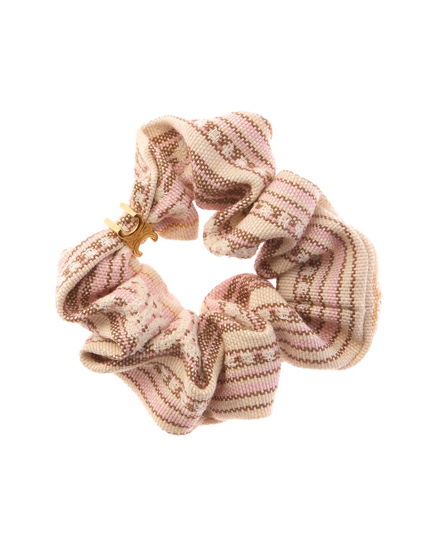 Celine Striped Triomphe Scrunchie