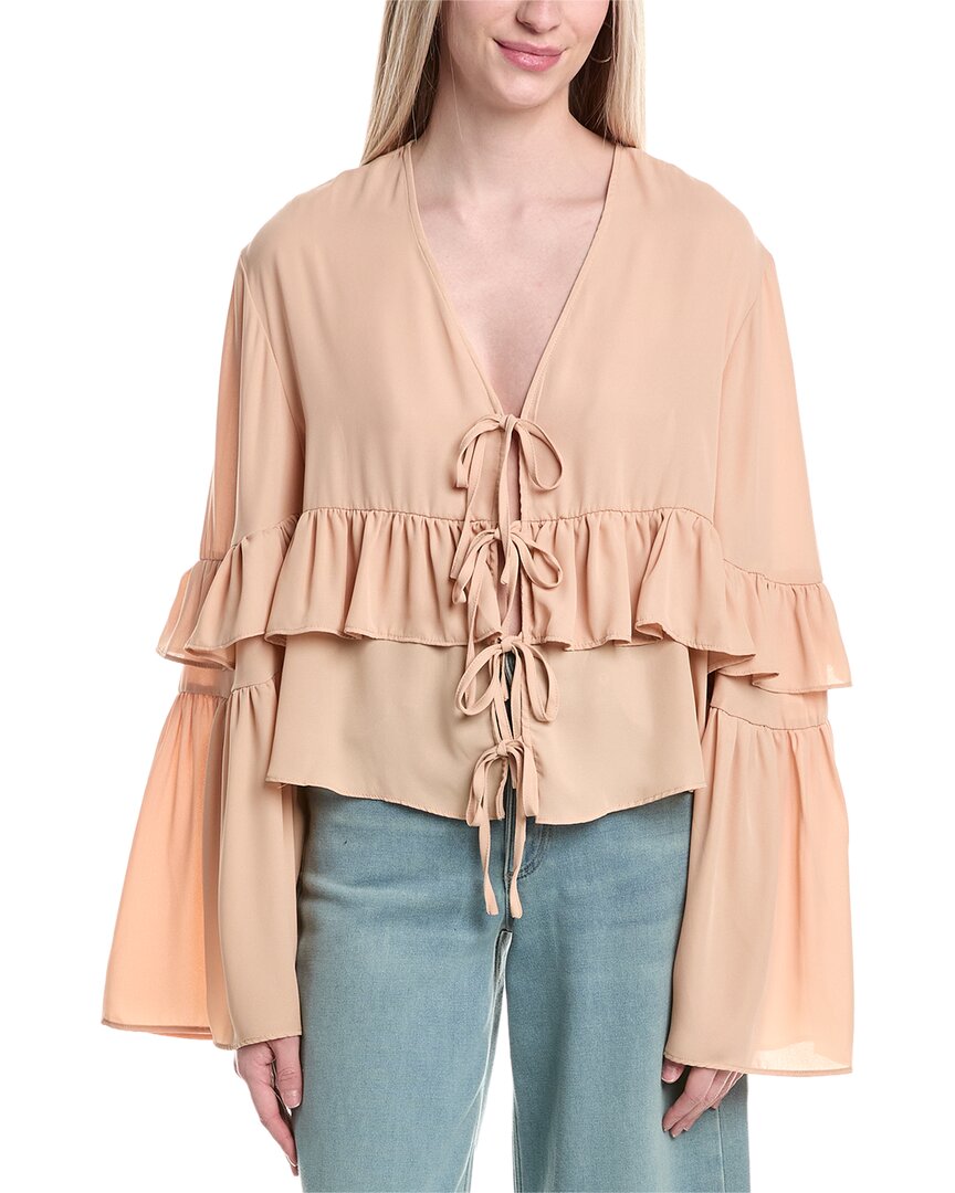 Weworewhat Ruffle Tie-Front Top