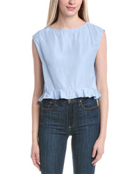 Weworewhat Boat Neck Ruffle Top