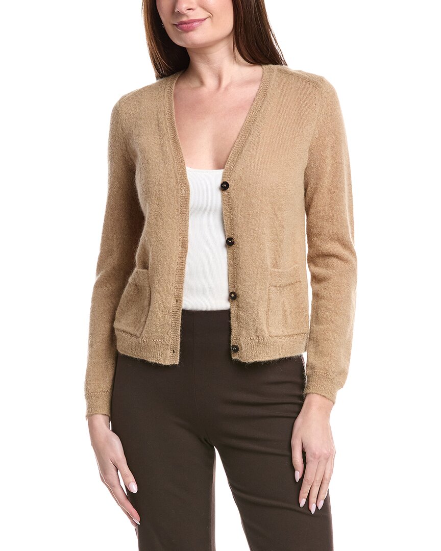 Lafayette 148 New York Patch Pocket V-Neck Mohair & Alpaca-Blend Cardigan