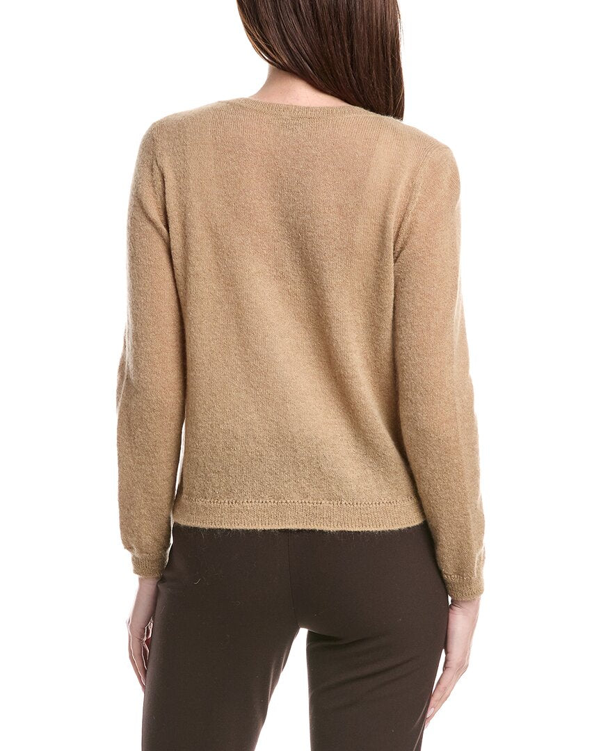 Lafayette 148 New York Patch Pocket V-Neck Mohair & Alpaca-Blend Cardigan