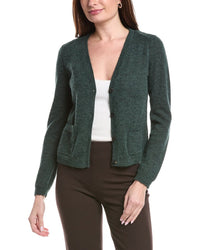 Lafayette 148 New York Patch Pocket V-Neck Mohair & Alpaca-Blend Cardigan