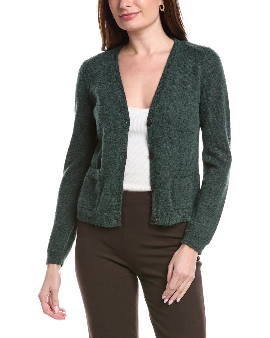Lafayette 148 New York Patch Pocket V-Neck Mohair & Alpaca-Blend Cardigan