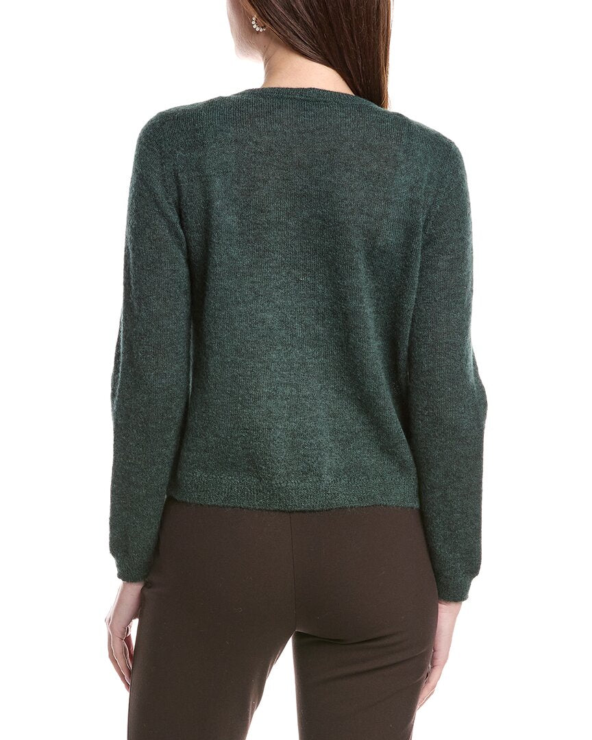 Lafayette 148 New York Patch Pocket V-Neck Mohair & Alpaca-Blend Cardigan