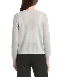 Lafayette 148 New York Patch Pocket V-Neck Mohair & Alpaca-Blend Cardigan