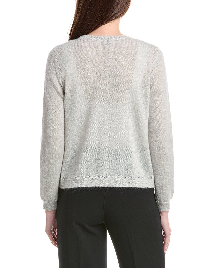Lafayette 148 New York Patch Pocket V-Neck Mohair & Alpaca-Blend Cardigan