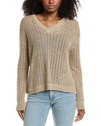 Lafayette 148 New York Cabled V-Neck Sweater