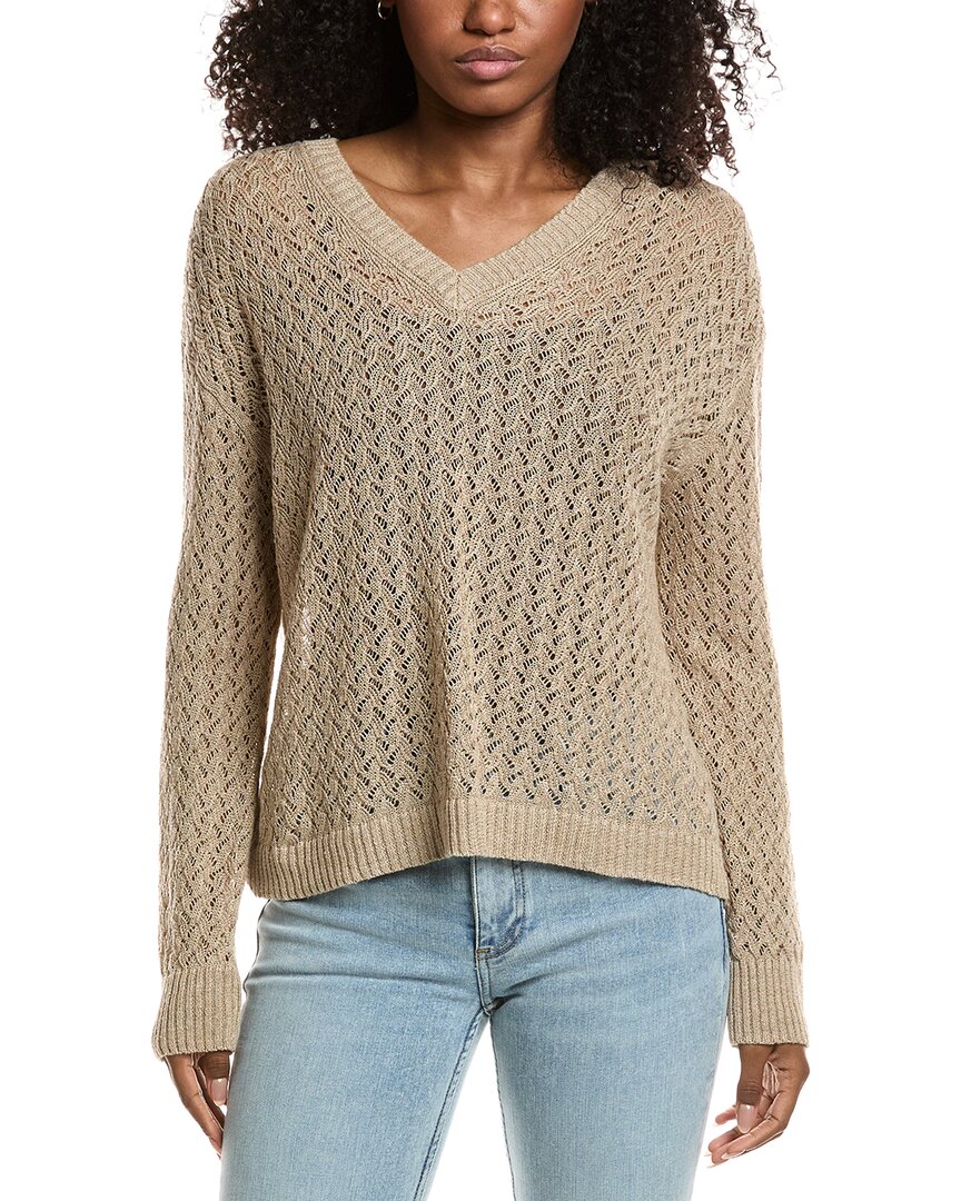 Lafayette 148 New York Cabled V-Neck Sweater