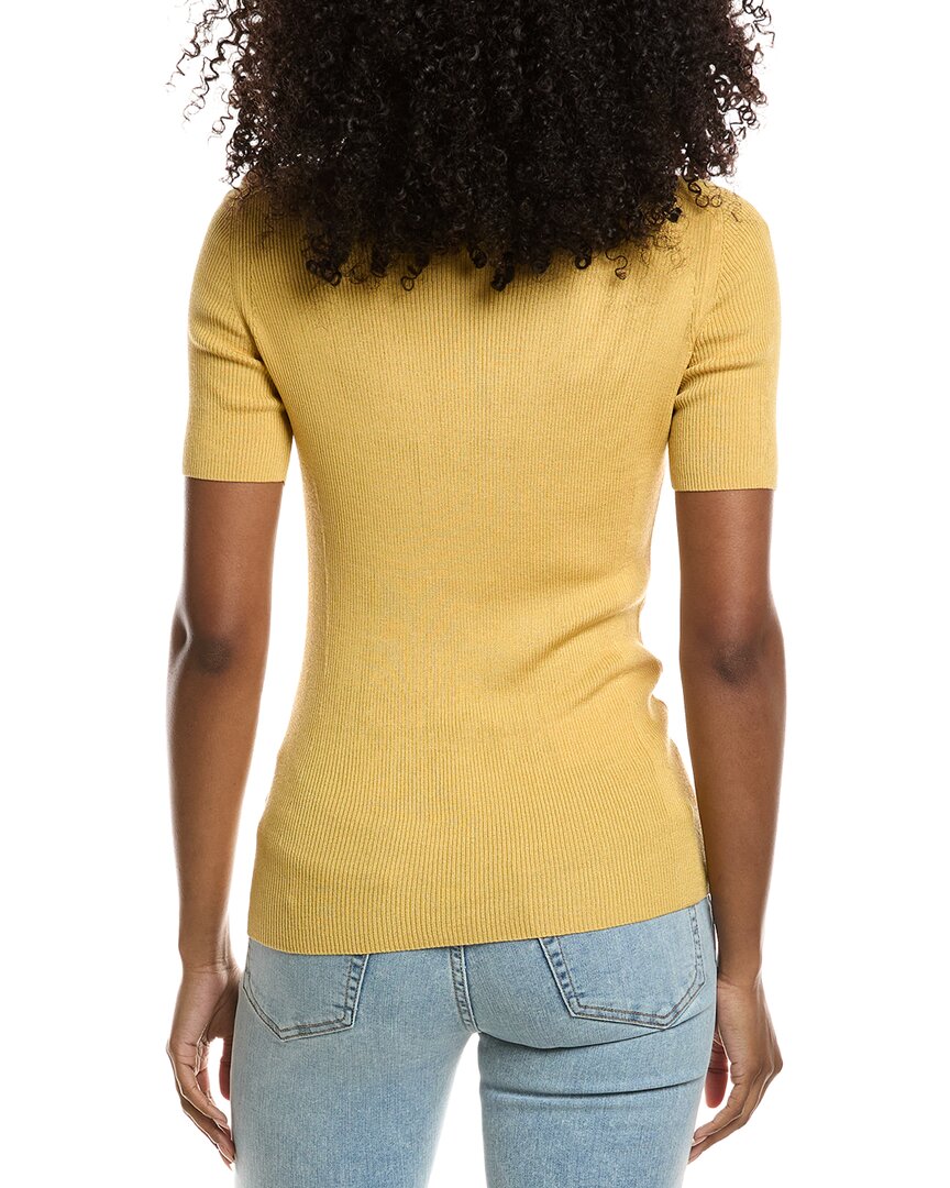 Lafayette 148 New York Ribbed Stand Collar Sweater