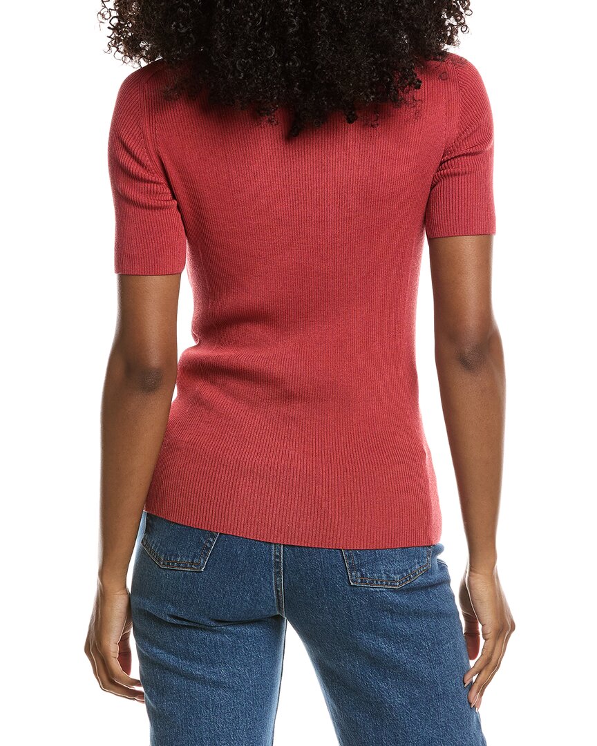 Lafayette 148 New York Ribbed Stand Collar Sweater