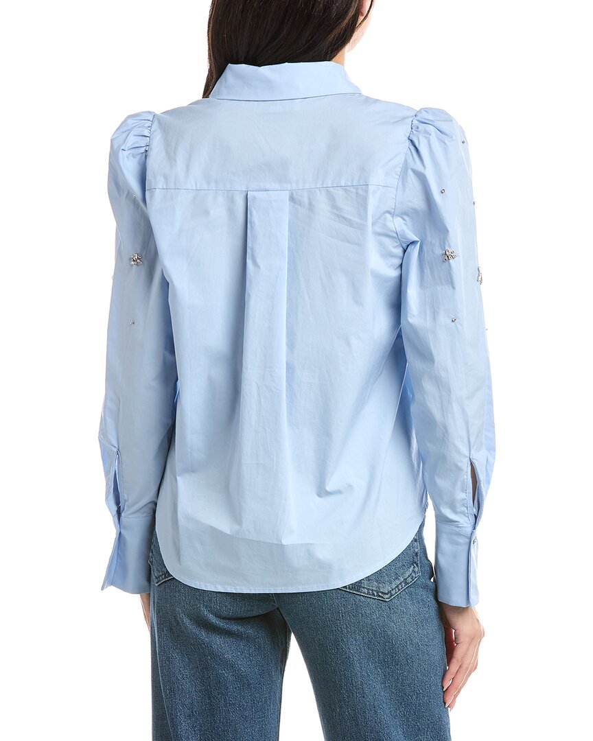 Stellah Helene Jewel Trim Button Down Shirt