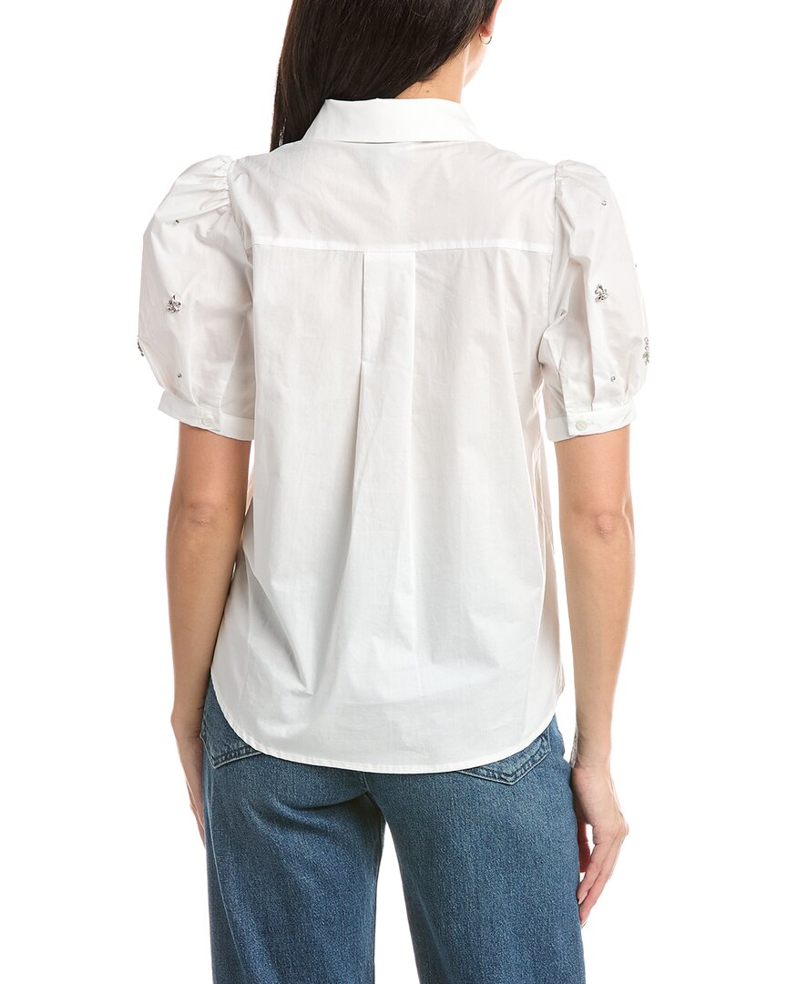 Stellah Nadia Jewel Trim Button Down Shirt
