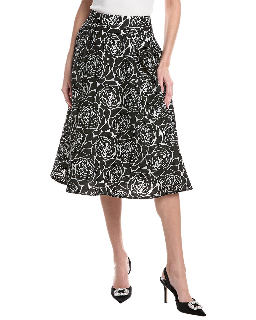 Gracia Floral Print Burnout Wide Skirt