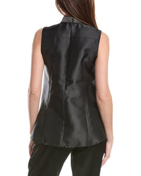 Gracia Jeweled High Neck Pleated Sleeveless Top