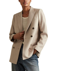 Reiss Harriet Double-Breasted Wool-Blend Jacket