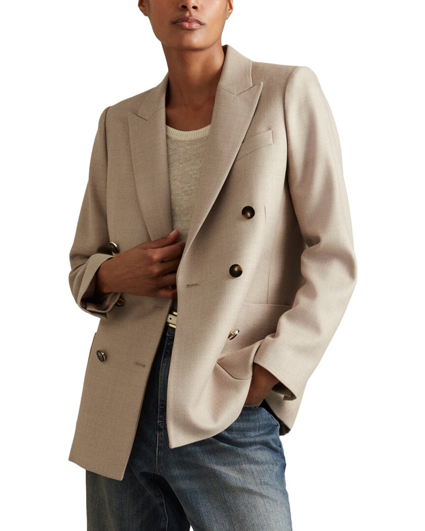 Reiss Harriet Double-Breasted Wool-Blend Jacket