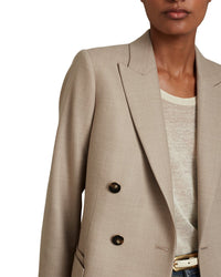 Reiss Harriet Double-Breasted Wool-Blend Jacket