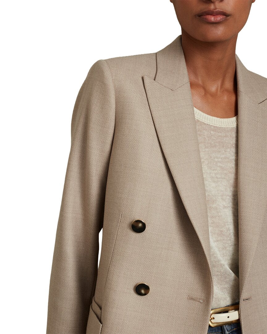Reiss Harriet Double-Breasted Wool-Blend Jacket