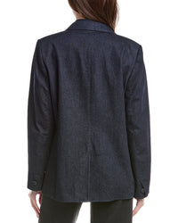 Reiss Maya Double-Breasted Denim Blazer