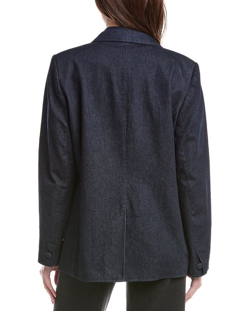 Reiss Maya Double-Breasted Denim Blazer