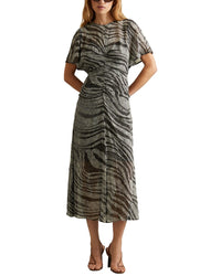 Reiss Tabitha Animal Printed Midi Dress