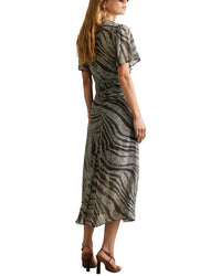 Reiss Tabitha Animal Printed Midi Dress