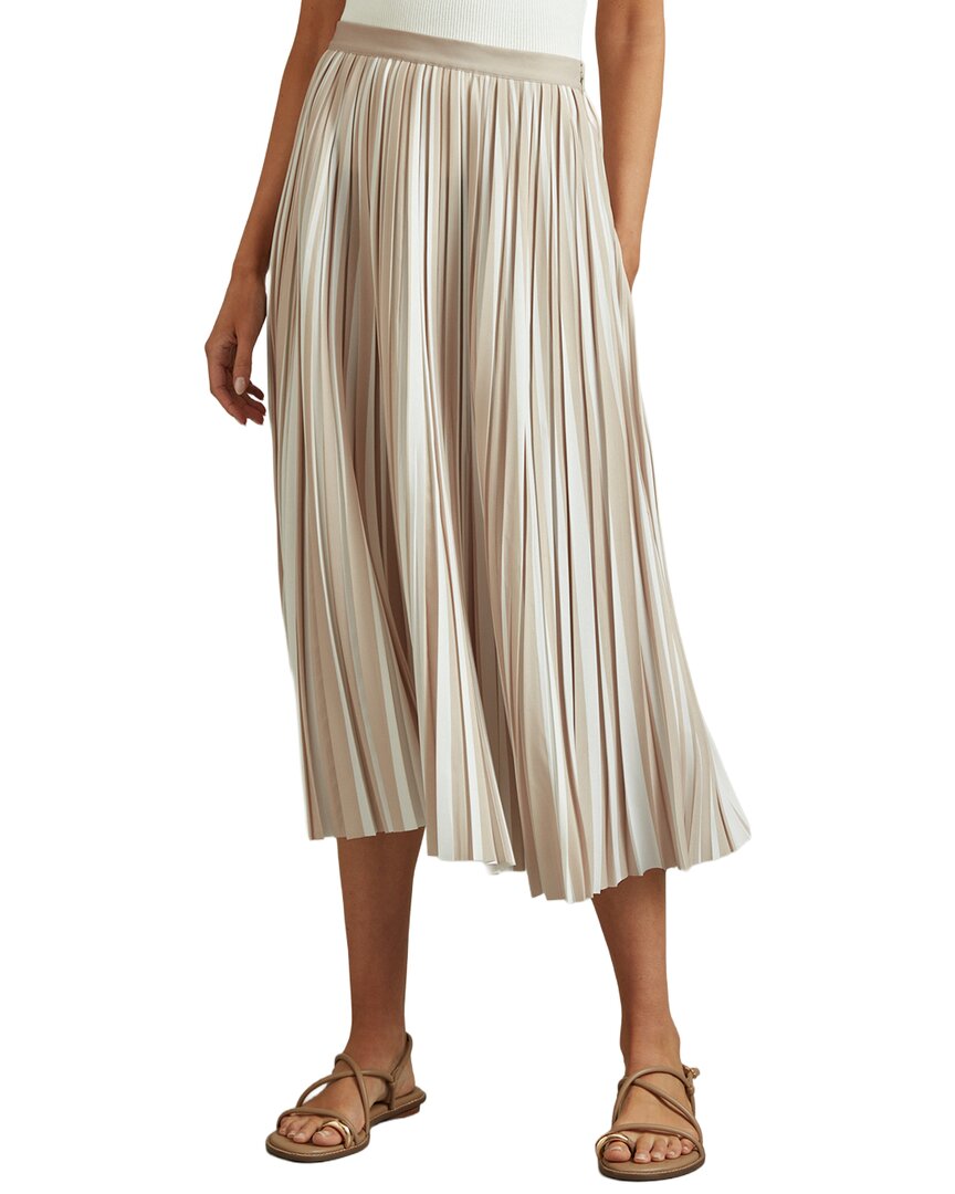 Reiss Lexie Multi Stripe Pleated Skirt