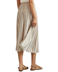 Reiss Lexie Multi Stripe Pleated Skirt