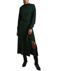 Reiss Reiss Alina Belted Knit Woven Dress