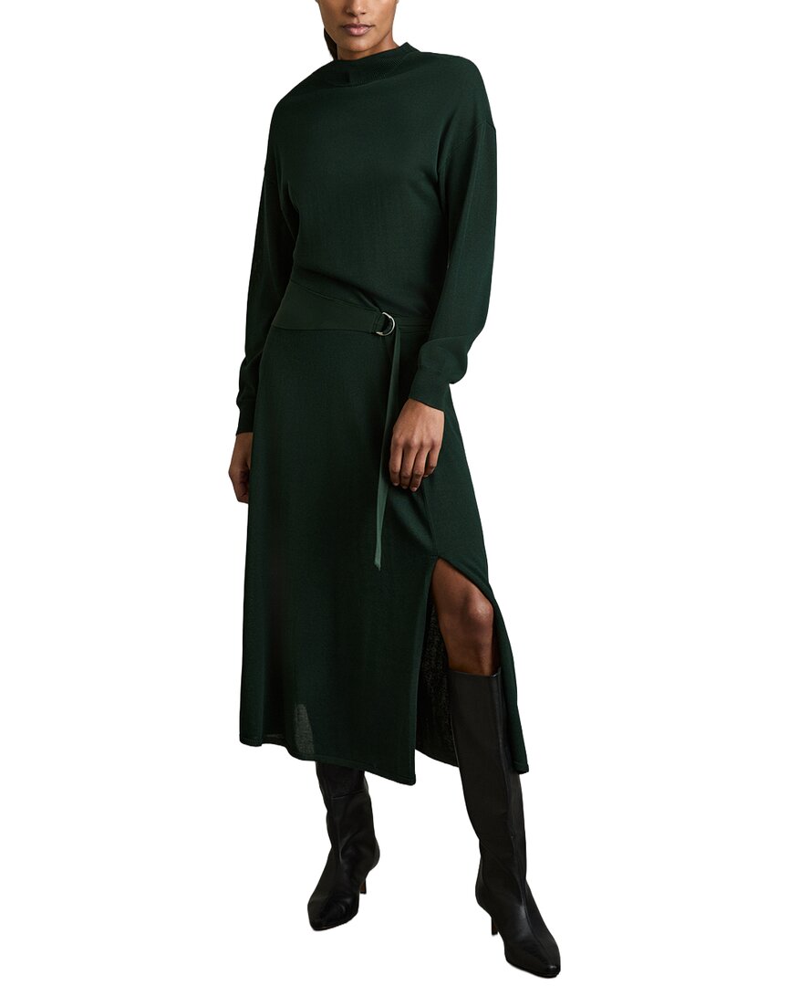 Reiss Reiss Alina Belted Knit Woven Dress