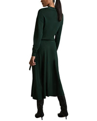 Reiss Reiss Alina Belted Knit Woven Dress
