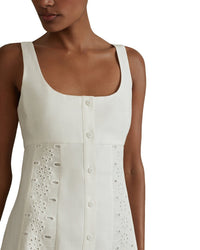 Reiss Dorothea Short Lace Linen Shift Dress