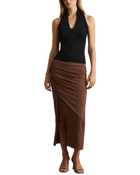 Reiss Lisa Ruched Midi Skirt