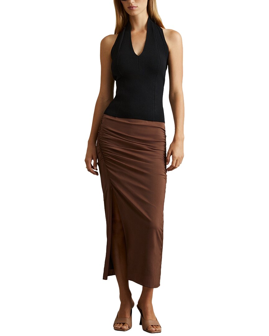 Reiss Lisa Ruched Midi Skirt