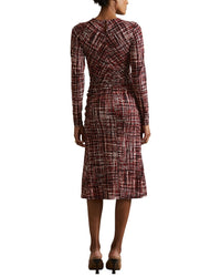 Reiss Riyo Ruched Print Midi Dress