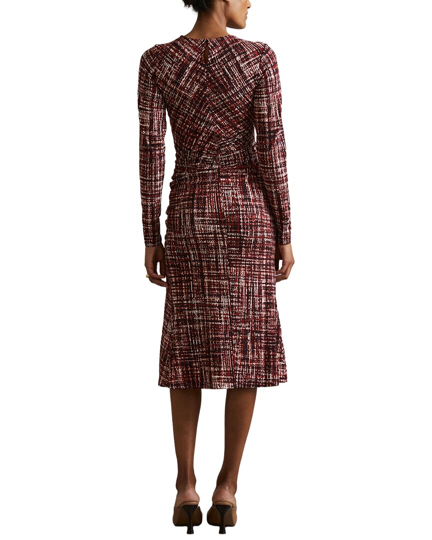 Reiss Riyo Ruched Print Midi Dress