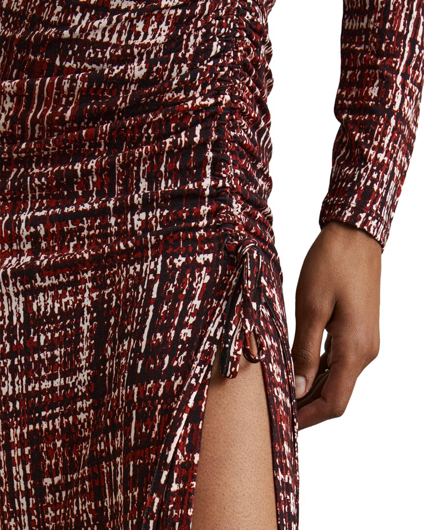 Reiss Riyo Ruched Print Midi Dress
