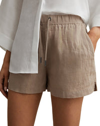 Reiss Cleo Garment Dyed Linen Short