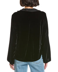 Velvet By Graham & Spencer Brenna Velvet Silk-Blend Shirt