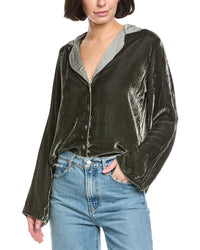 Velvet By Graham & Spencer Brenna Velvet Silk-Blend Shirt