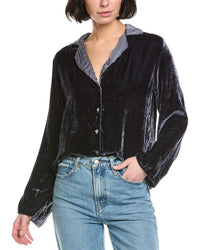 Velvet By Graham & Spencer Brenna Velvet Silk-Blend Shirt