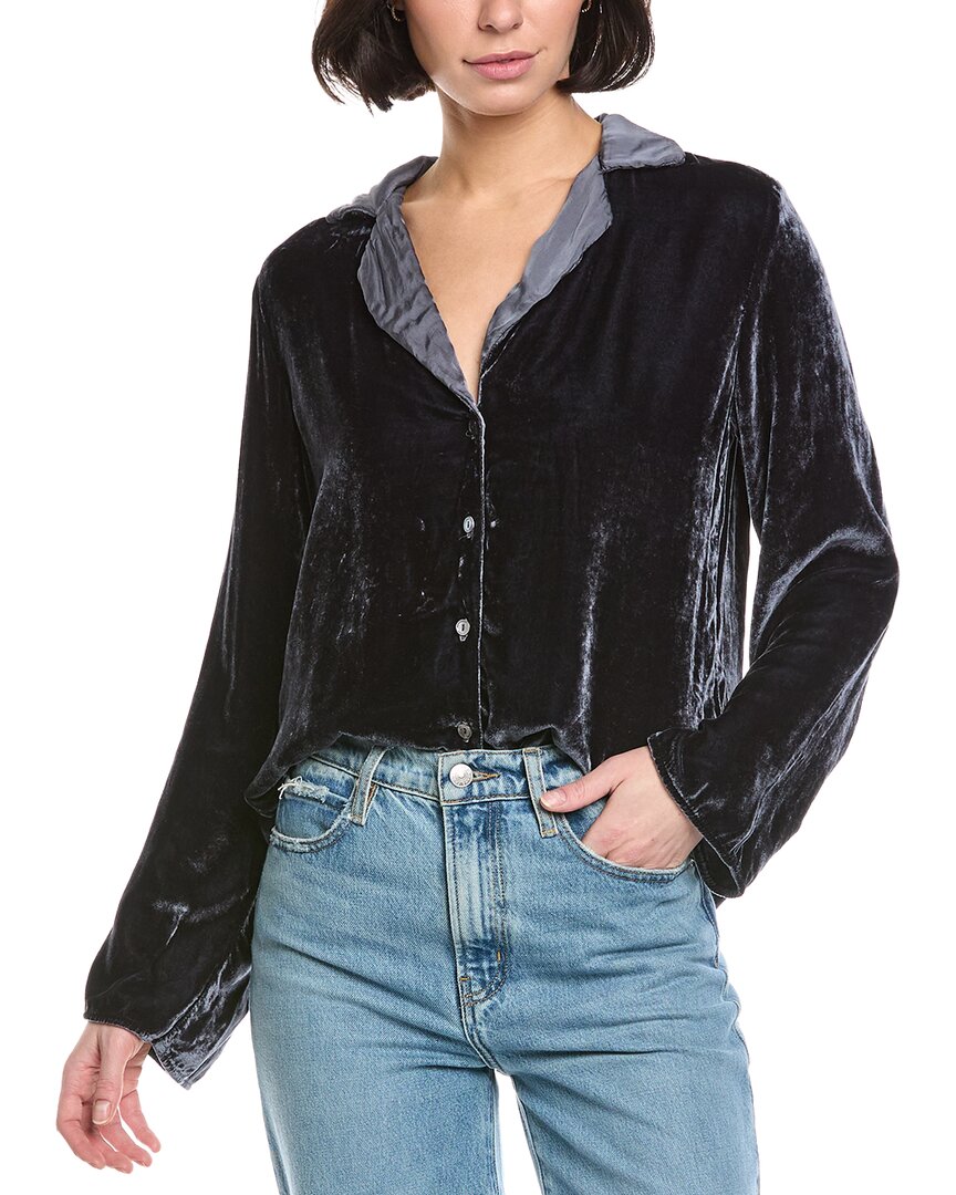 Velvet By Graham & Spencer Brenna Velvet Silk-Blend Shirt