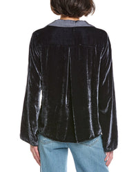 Velvet By Graham & Spencer Brenna Velvet Silk-Blend Shirt