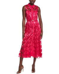 Akris Embroidered Silk Lined & Trim Shirtdress