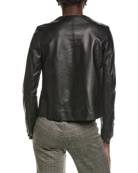Akris Rosalie Silk-Lined Leather Jacket