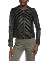 Akris Rosalie Silk-Lined Leather Jacket