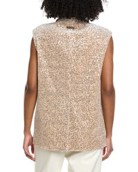 Peserico Velvet Sequin Silk-Blend Waistcoat