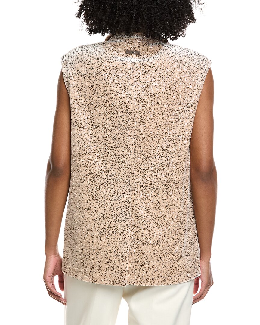 Peserico Velvet Sequin Silk-Blend Waistcoat