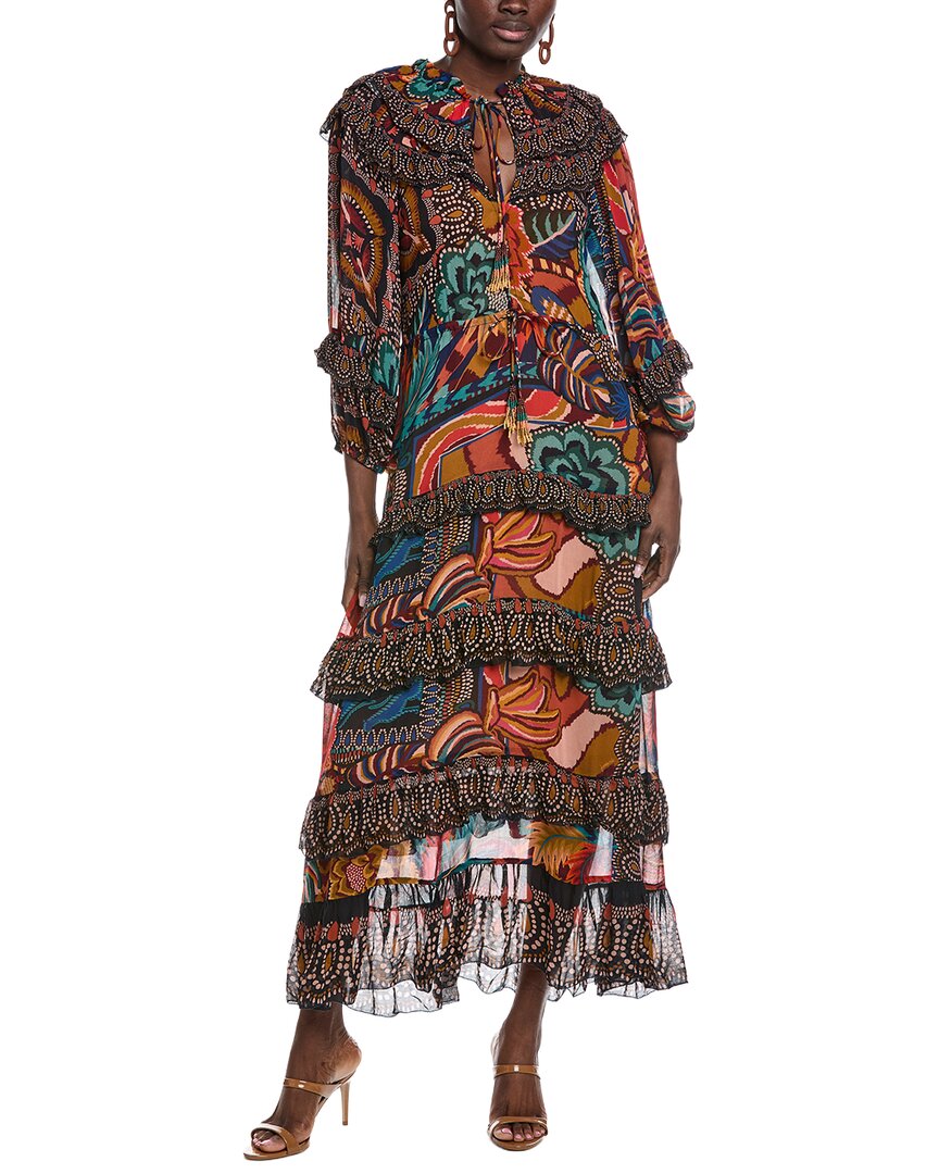 Farm Rio Fall Mix Multicolor Maxi Dress
